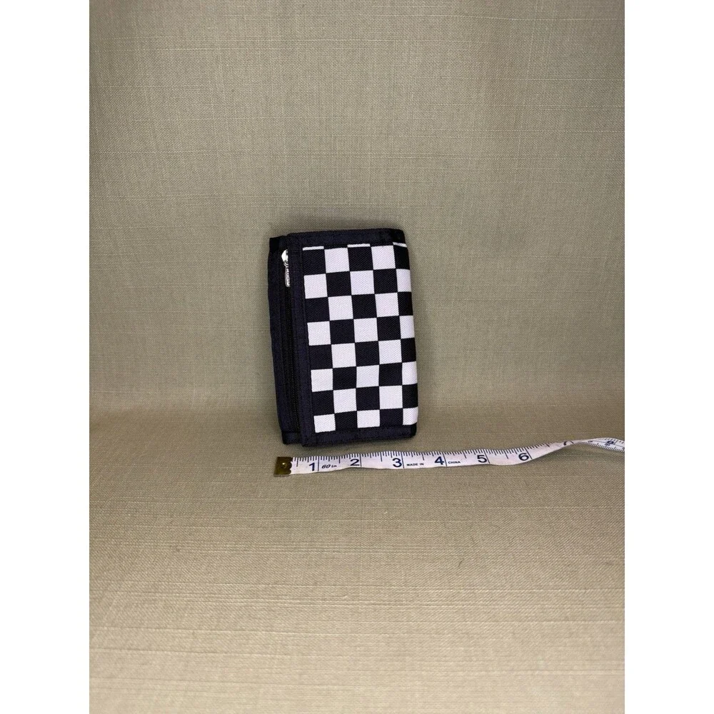 Jeminal Soft Trifold Black And White Checkered Wallet